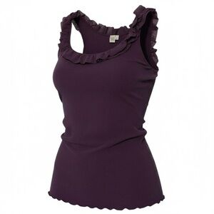 Sweet Pea Deep Purple Ruffle Tank Top